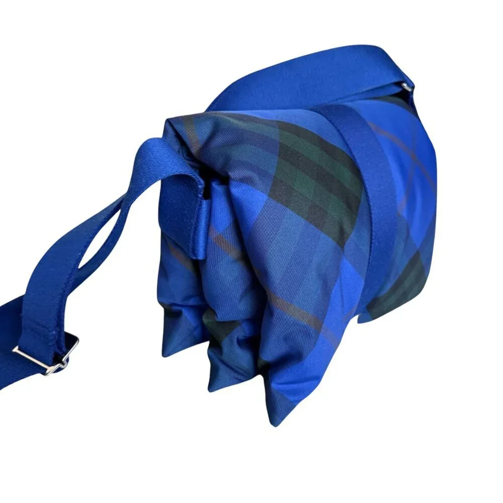 Burberry Blue Plaid Messenger Bag